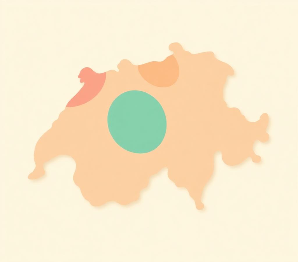 Stilisierte Schweizer Karte mit Kursregionen